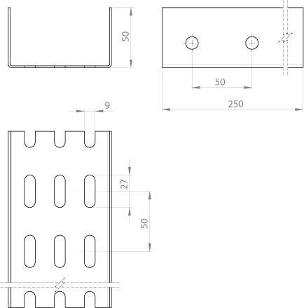 20 Stk. Unex U-Profil 66908 grau Stahl 86 mm-1