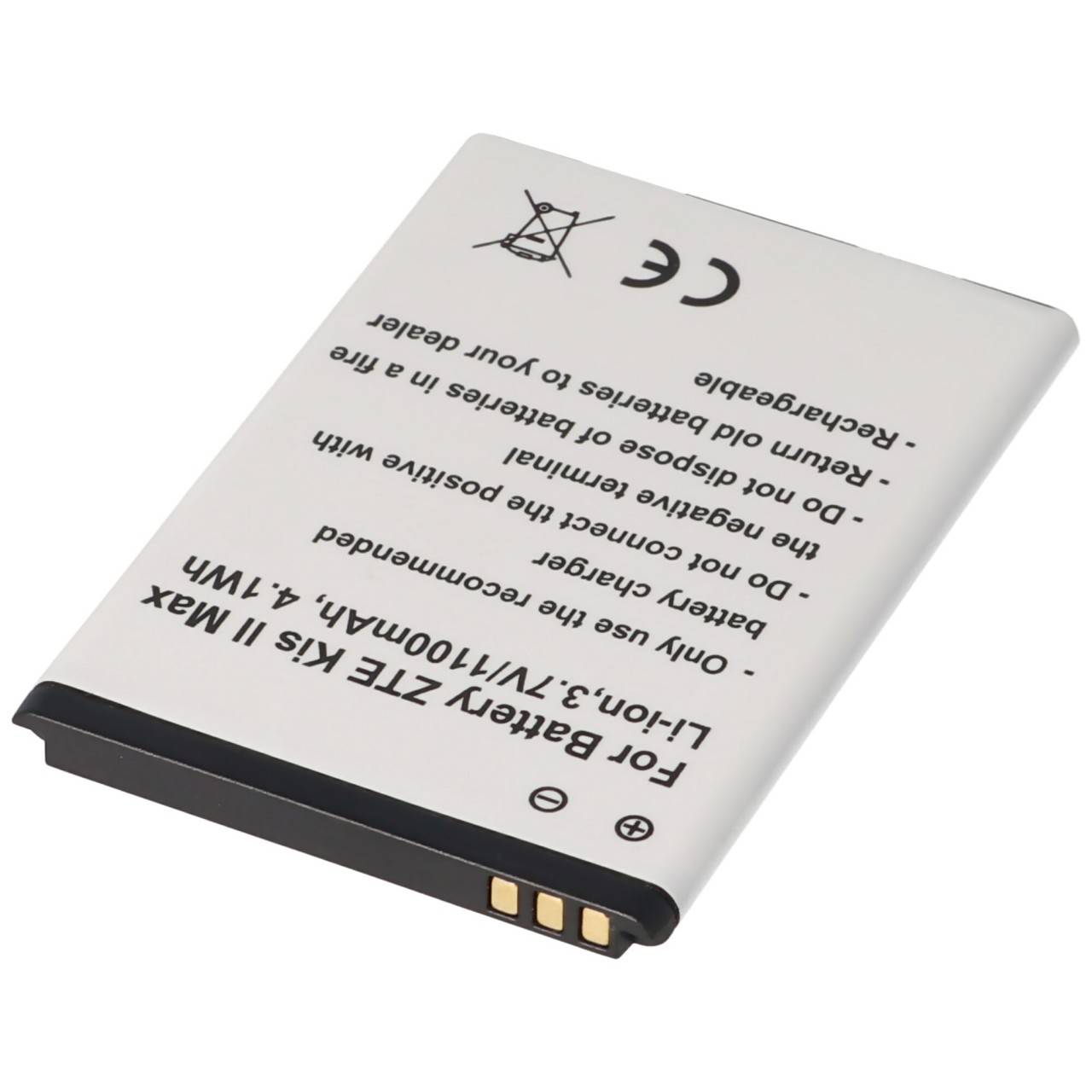 Akku passend für ZTE Kis II Max, Li-Ion, 3,7V, 1100mAh, 4,1Wh-0