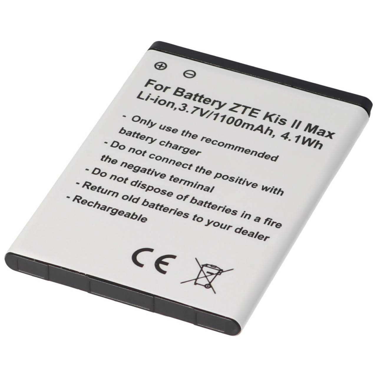 Akku passend für ZTE Kis II Max, Li-Ion, 3,7V, 1100mAh, 4,1Wh-2