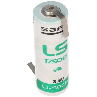SAFT LS17500 Lithium Batterie , Size A, mit Lötfahne Z-Form