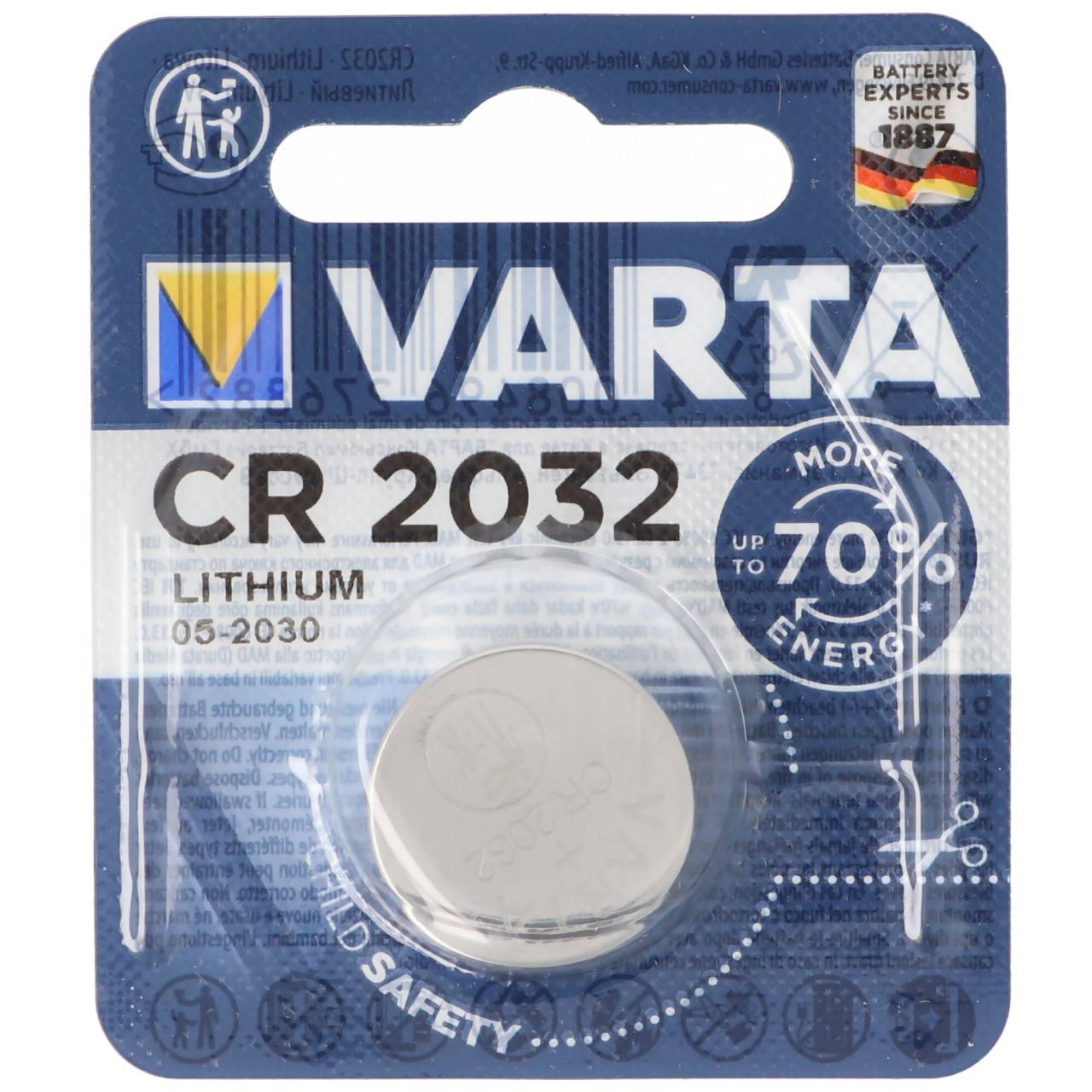 4 x Varta CR2032 DL2032 BR 2032 Knopfzellen Batterien 4 Stück NEU *aus 2021* 