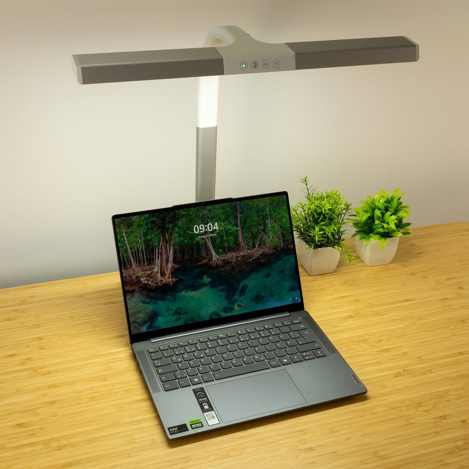 FeinTech LTL00310E LED Schreibtisch-Lampe 50 cm dimmbar Klemmfuß-4