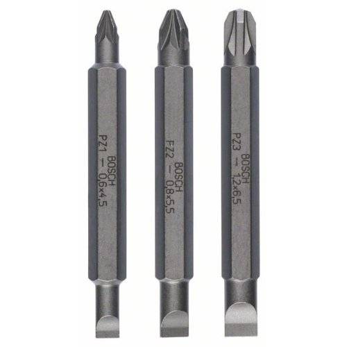 Doppelklingenbit-Set, 3-teilig, S0,6x4,5, PZ1, S0,8x5,5, PZ2, S1,2x6,5, PZ3,60mm-0