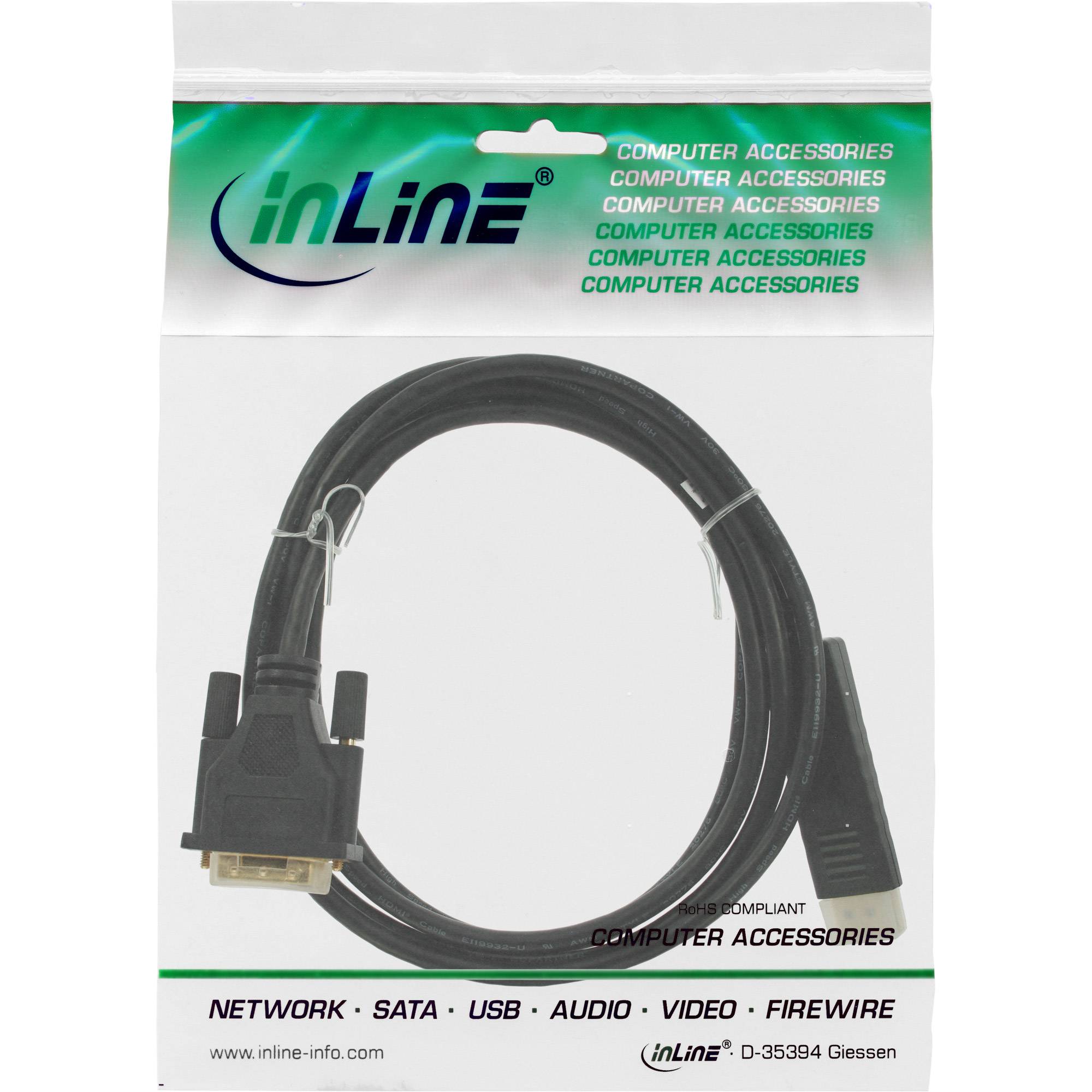InLine® DisplayPort zu DVI Konverter Kabel, schwarz, 10m-1