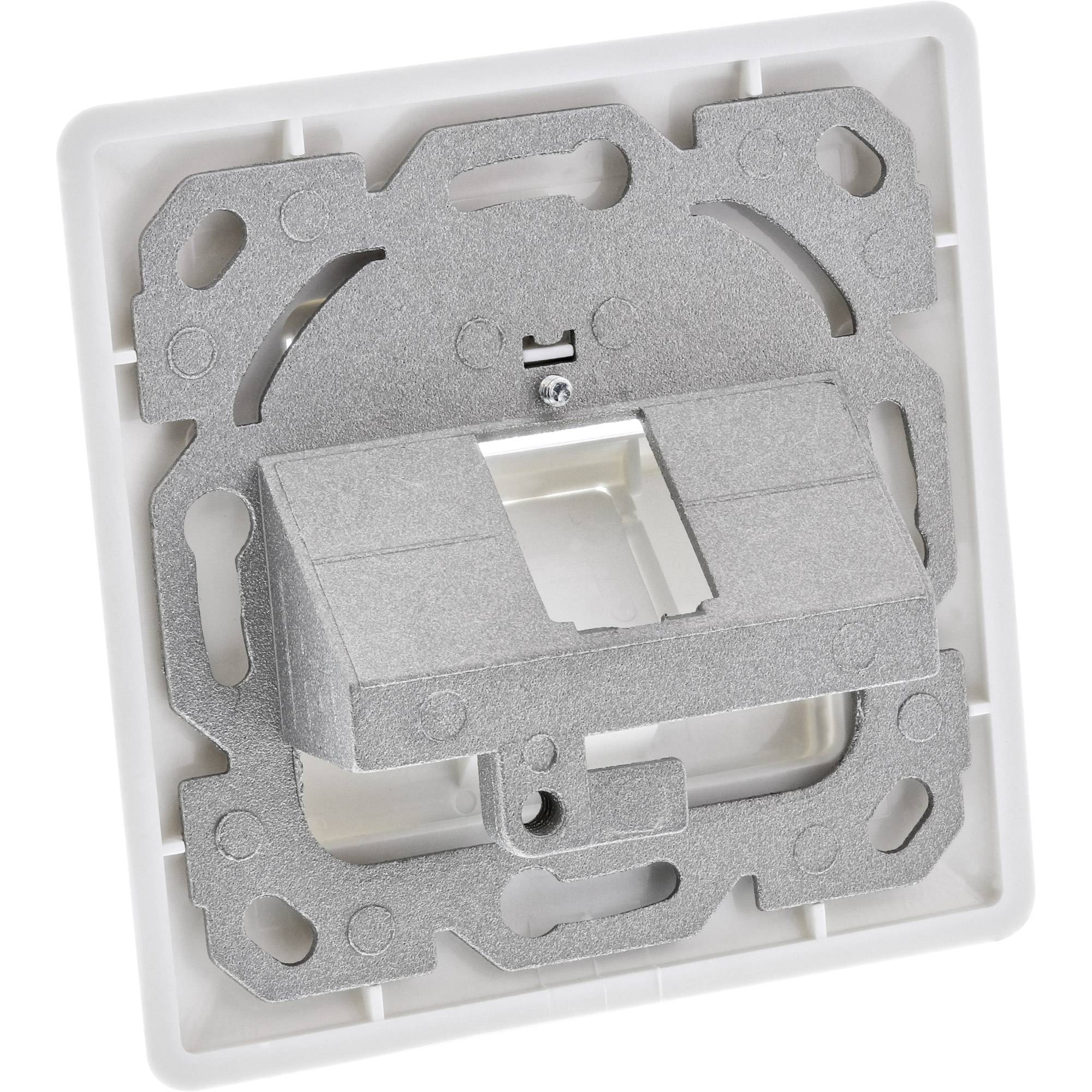 INLINE - Rahmenset für 1x RJ45 Bu/LSA Einsatz - Keystone SNAP-In - weiß RAL9010-1