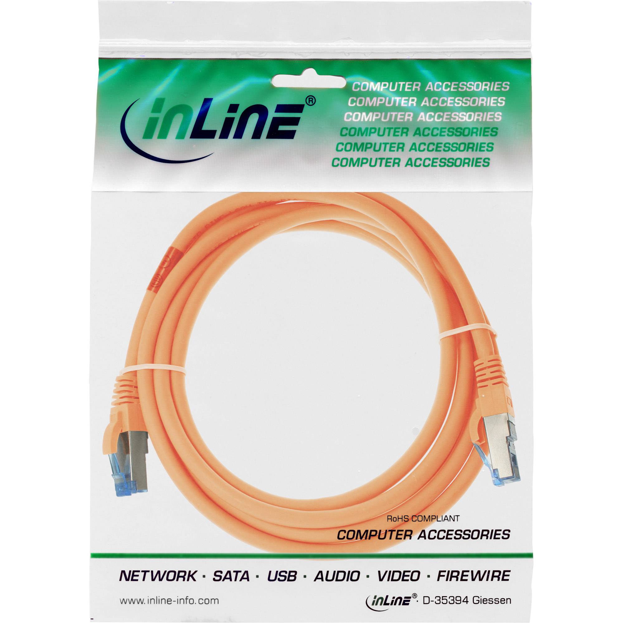 InLine® Patchkabel, S/FTP (PiMf), Cat.6A, halogenfrei, orange, 3m-1
