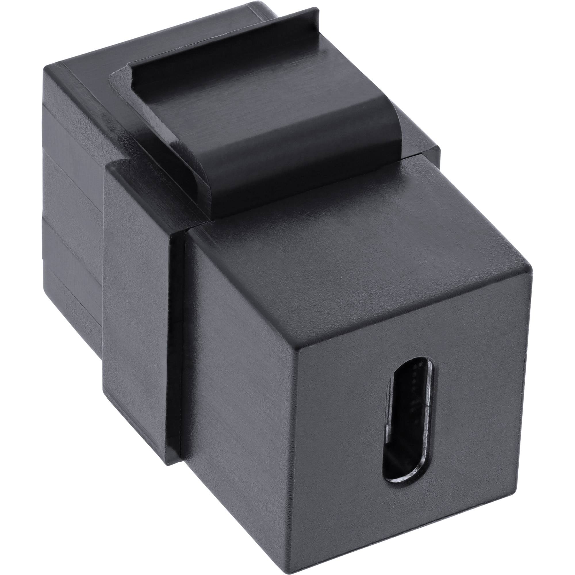 InLine® USB 3.1 Keystone Snap-In Einsatz, USB-C Buchse / Buchse, schwarz-1