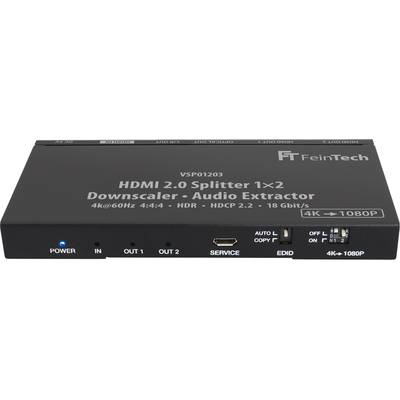 FeinTech VSP01203 HDMI 2.0 Splitter 1x2 Audio Extractor Toslink Down-Scaler 4K 60Hz HDR