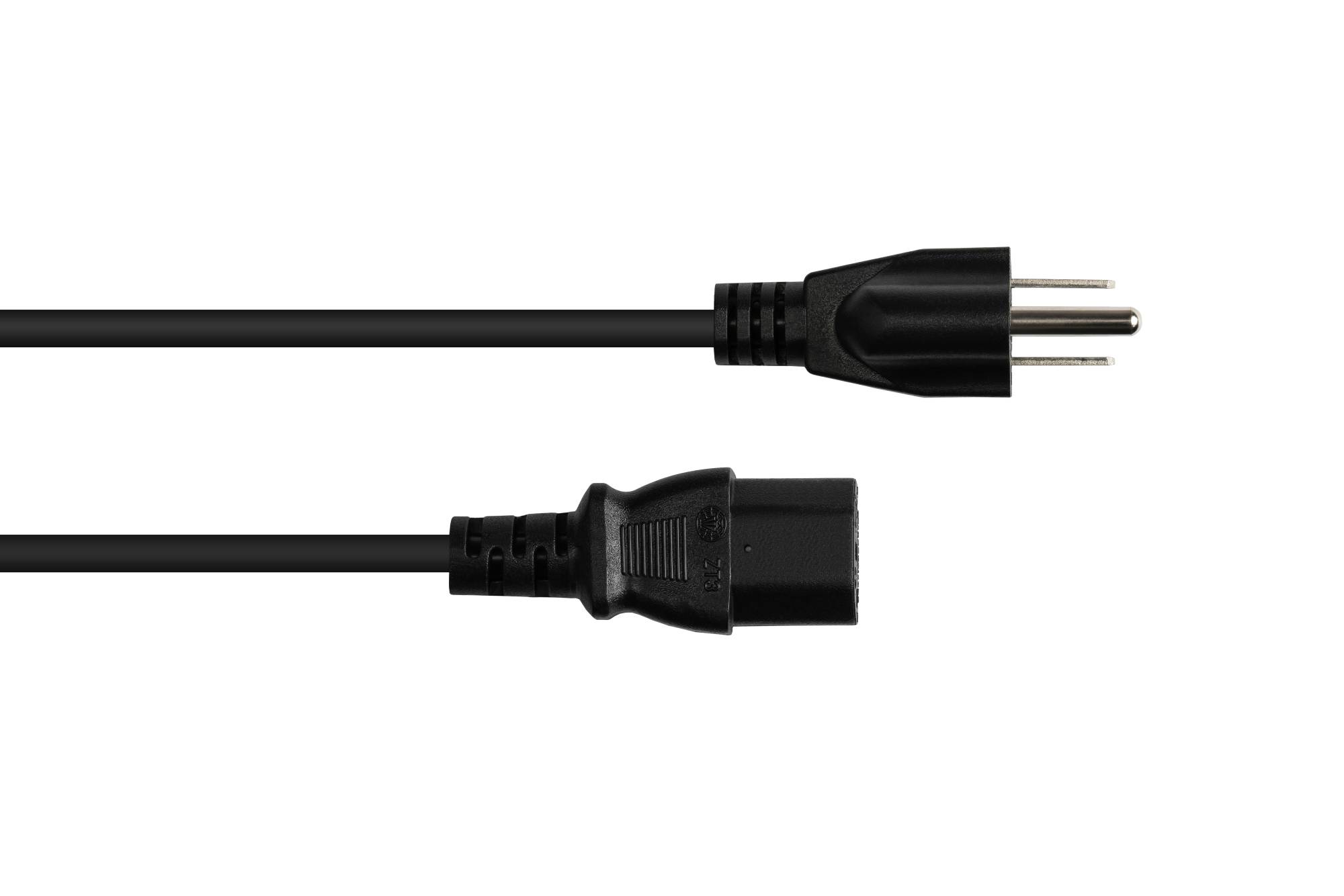 Kabelmeister® Netzkabel Amerika/USA Netz-Stecker Typ B (NEMA 5-15P) an C13 (gerade), UL, schwarz, AWG18, 5 m-1