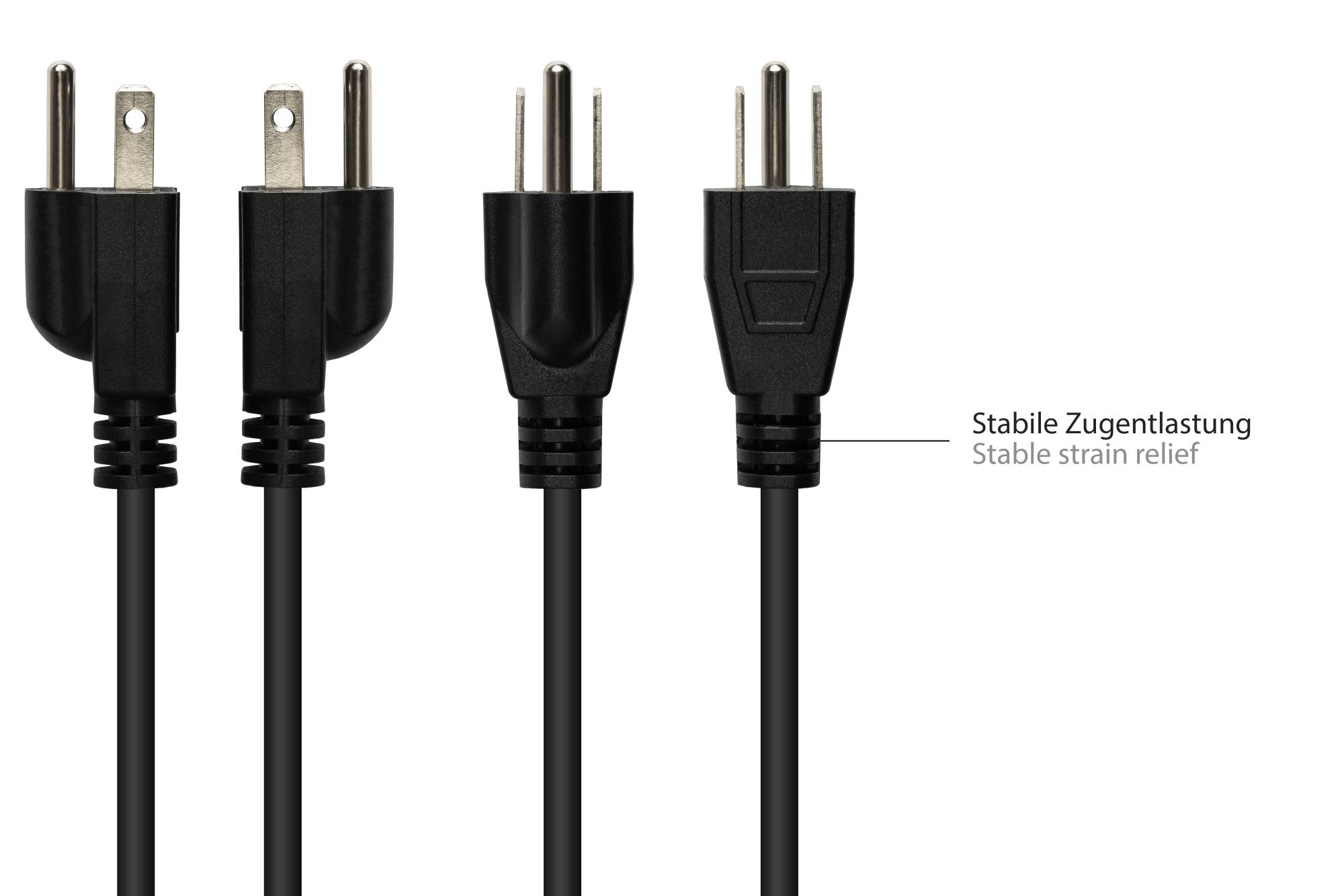 Kabelmeister® Netzkabel Amerika/USA Netz-Stecker Typ B (NEMA 5-15P) an C13 (gerade), UL, schwarz, AWG18, 5 m-2