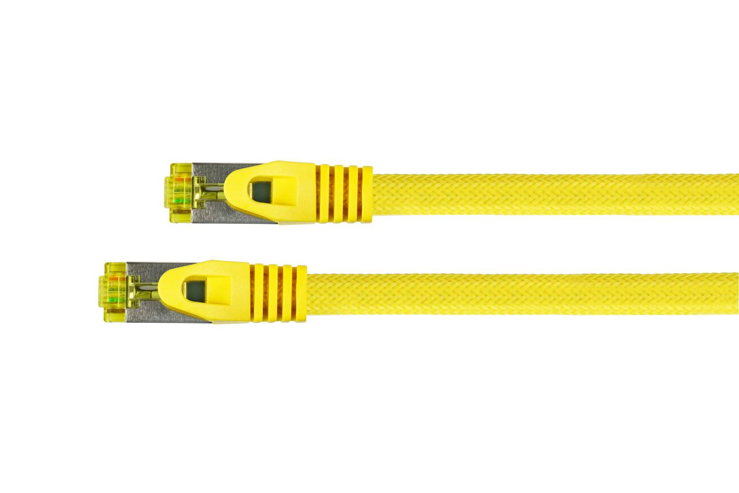 Python® Series RJ45 Patchkabel mit Cat. 7 Rohkabel, und Nylongeflecht, S/FTP, PiMF, 500MHz, OFC, gelb, 5m-0