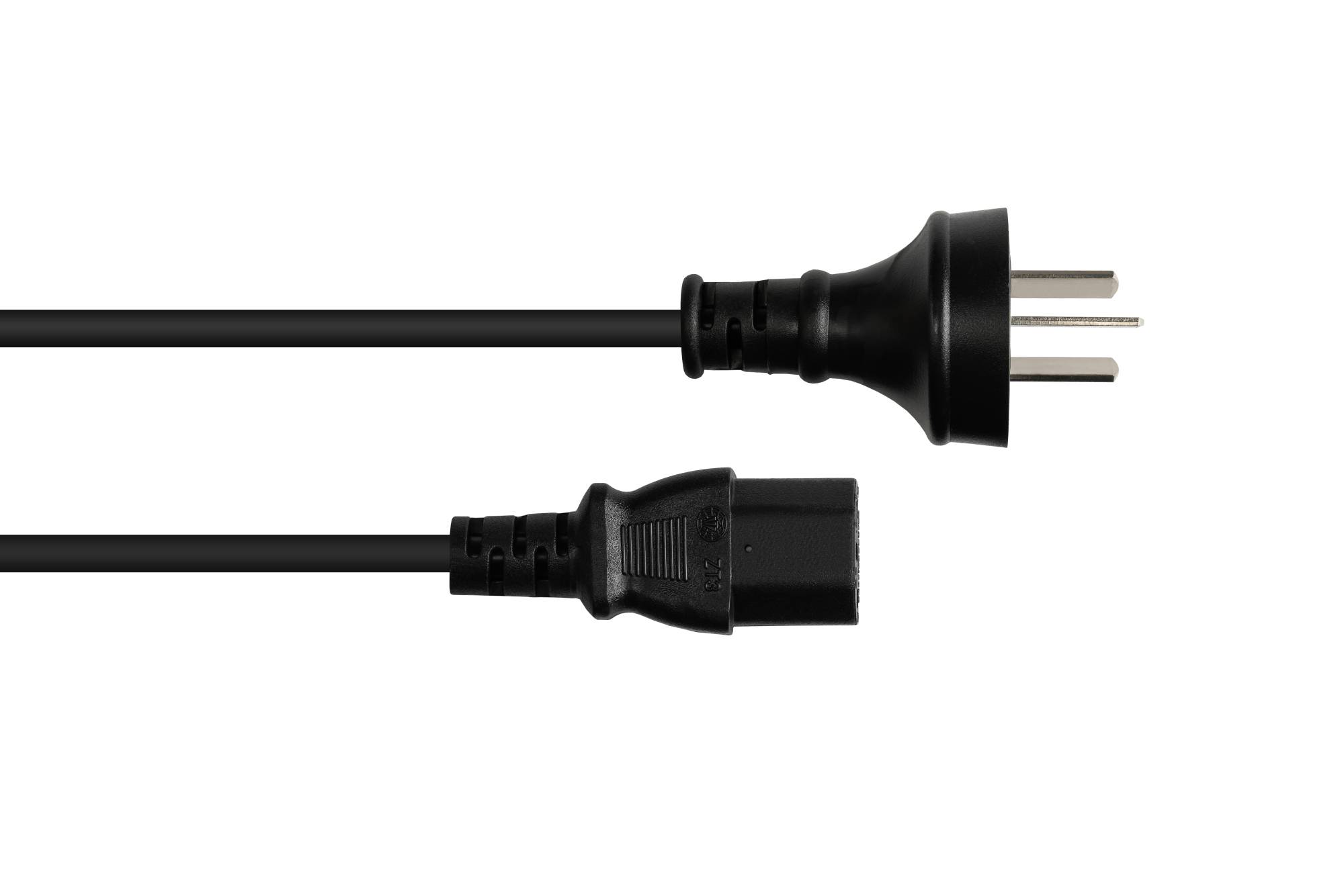 Good Connections® Netzkabel China Netz-Stecker Typ I (gerade) an C13 (gerade), CCC, schwarz, 0,75 mm², 1,8 m-1
