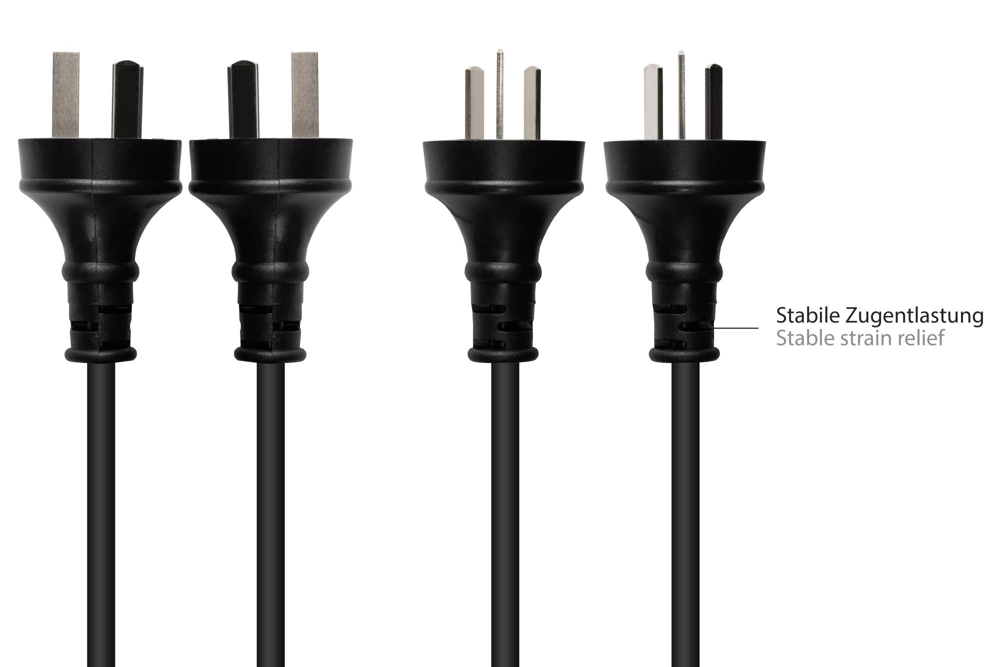 Good Connections® Netzkabel China Netz-Stecker Typ I (gerade) an C13 (gerade), CCC, schwarz, 0,75 mm², 1,8 m-2