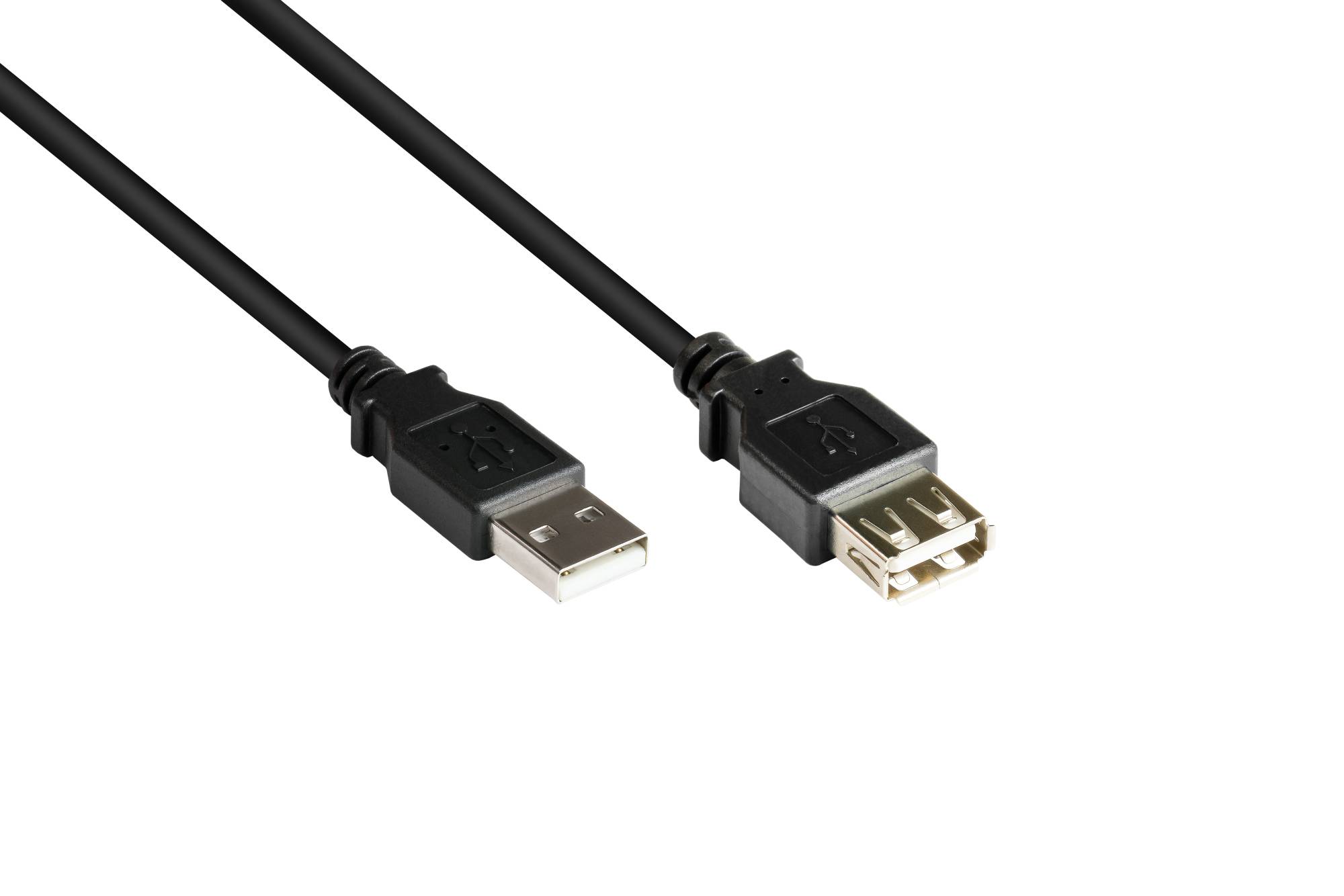 Good Connections® Verlängerungskabel USB 2.0 Stecker A an Buchse A, schwarz, 0,6m-0