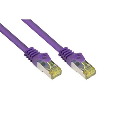 Good Connections® RJ45 Patchkabel mit Cat. 7 Rohkabel und Rastnasenschutz (RNS®), S/FTP, PiMF, 500MHz, violett, 1m-0