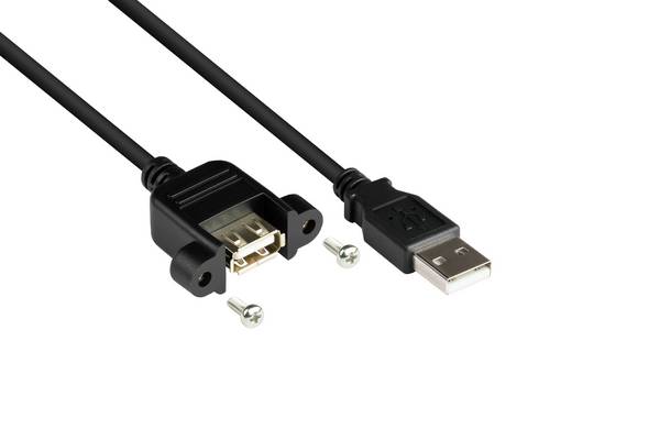 Good Connections Verlängerung USB 2.0 Stecker A an Einbaubuchse A 0,5 m
