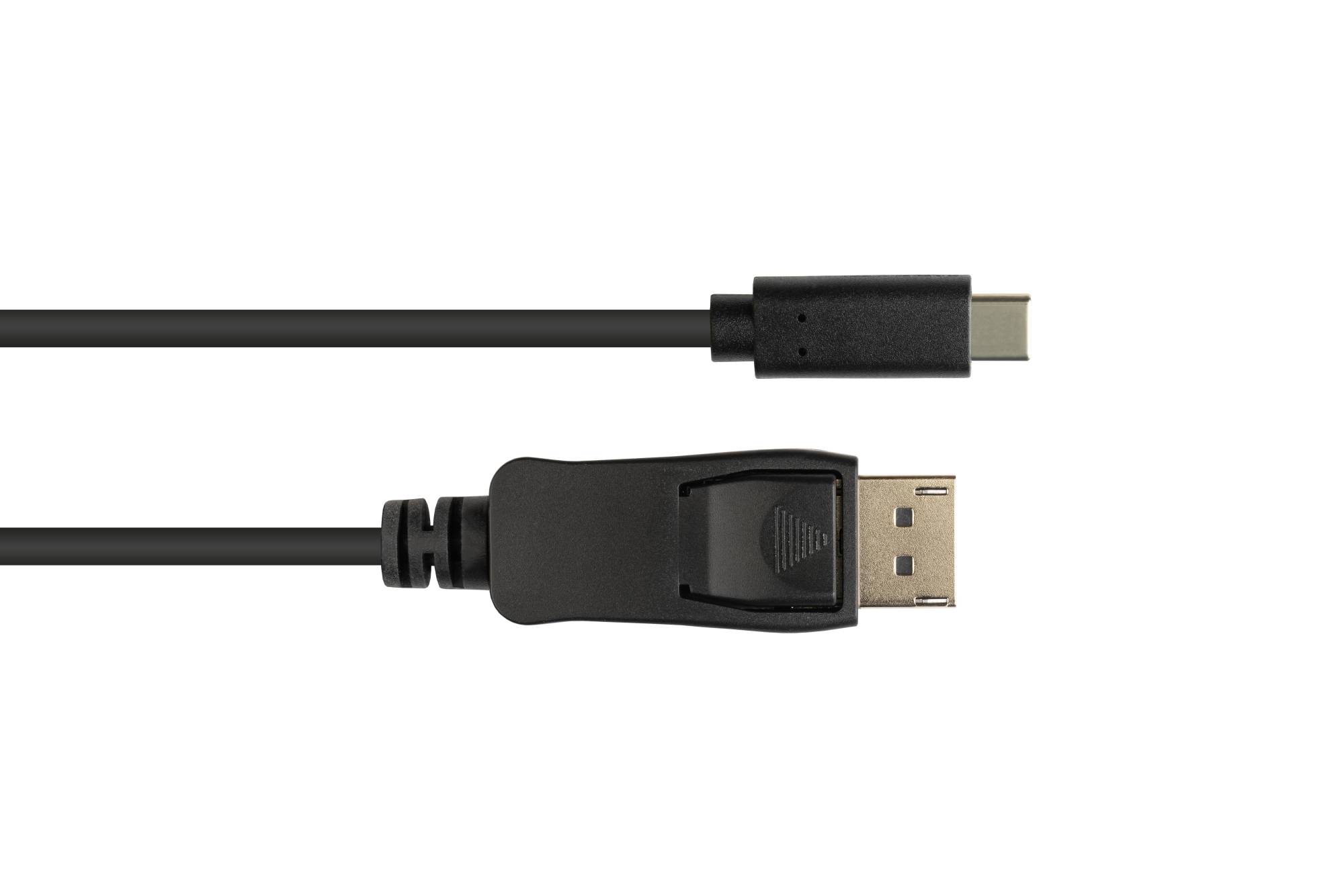 Adapterkabel USB-C™ Stecker an DisplayPort 1.2 Stecker, 4K / UHD @60Hz, CU, schwarz, 5m, Good Connections®-1