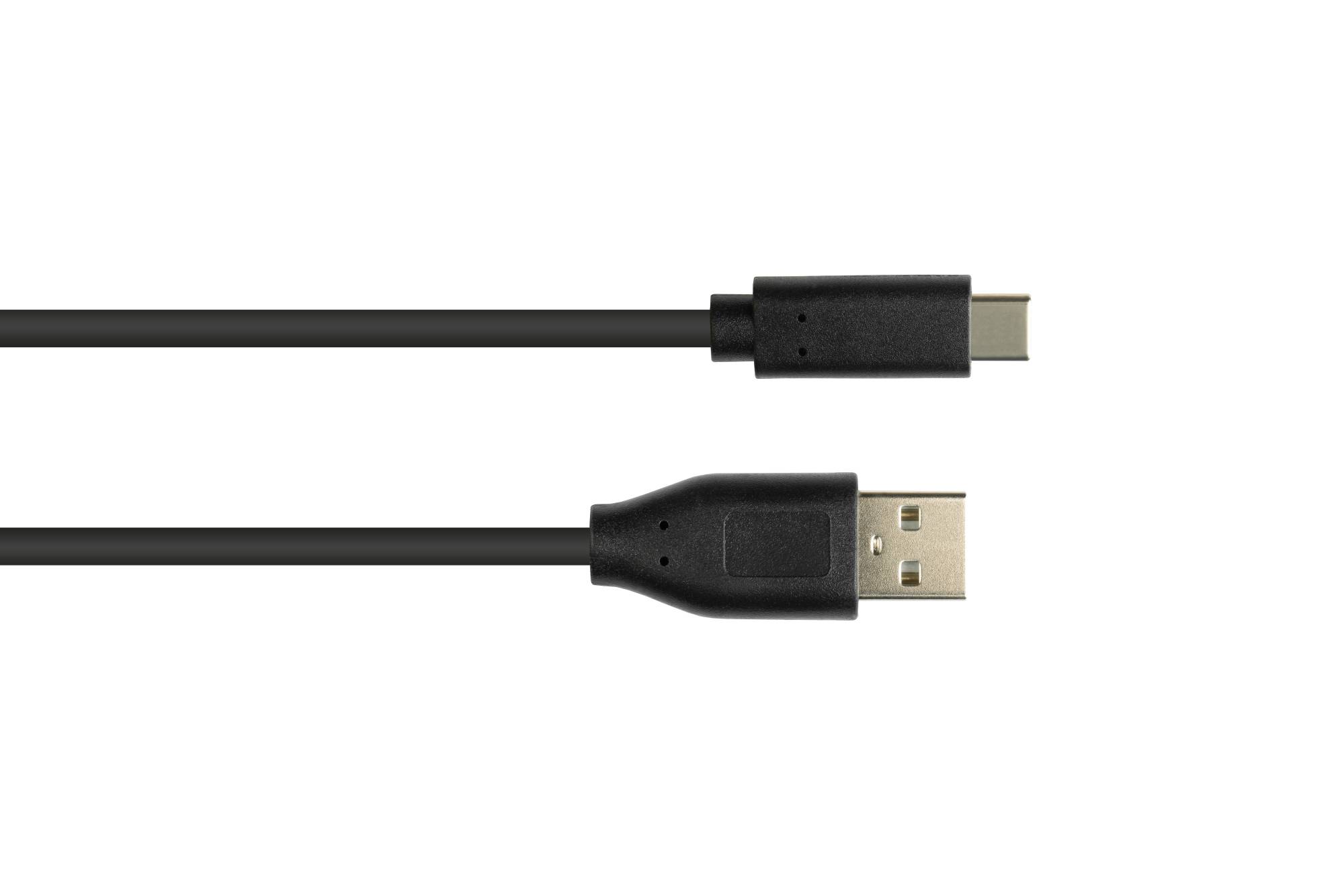 Anschlusskabel USB 2.0, USB 2.0 A Stecker an USB-C™ Stecker, CU, schwarz, 2m, Good Connections®-1