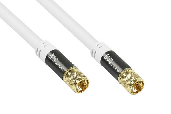 SAT Antennenkabel SmartFLEX, F-Stecker an F-Stecker, vergoldet, 120dB, 75 Ohm, weiß, 1m