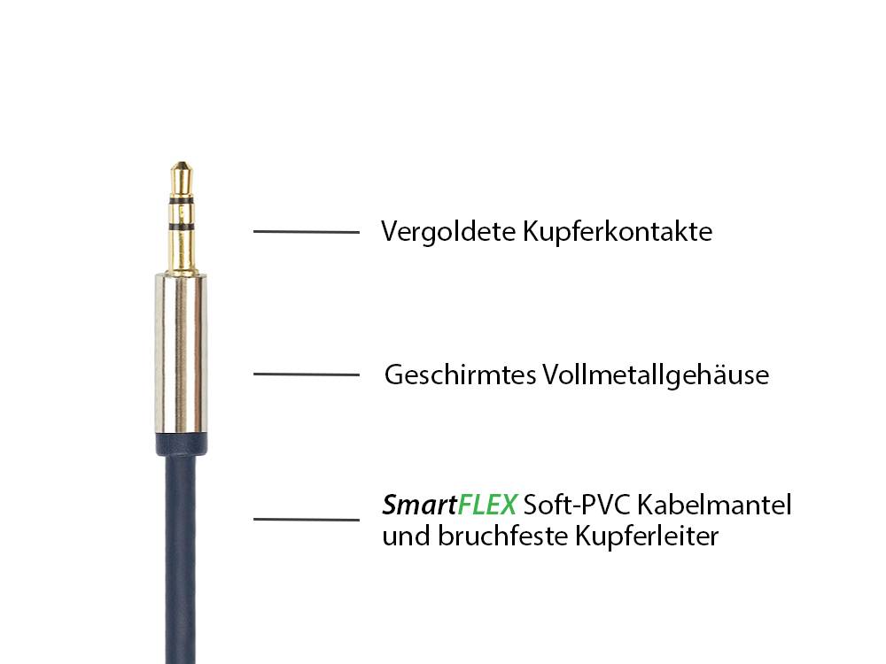Good Connections Audio Anschlusskabel High-Quality 3,5mm - 2x Klinkenstecker - V-2