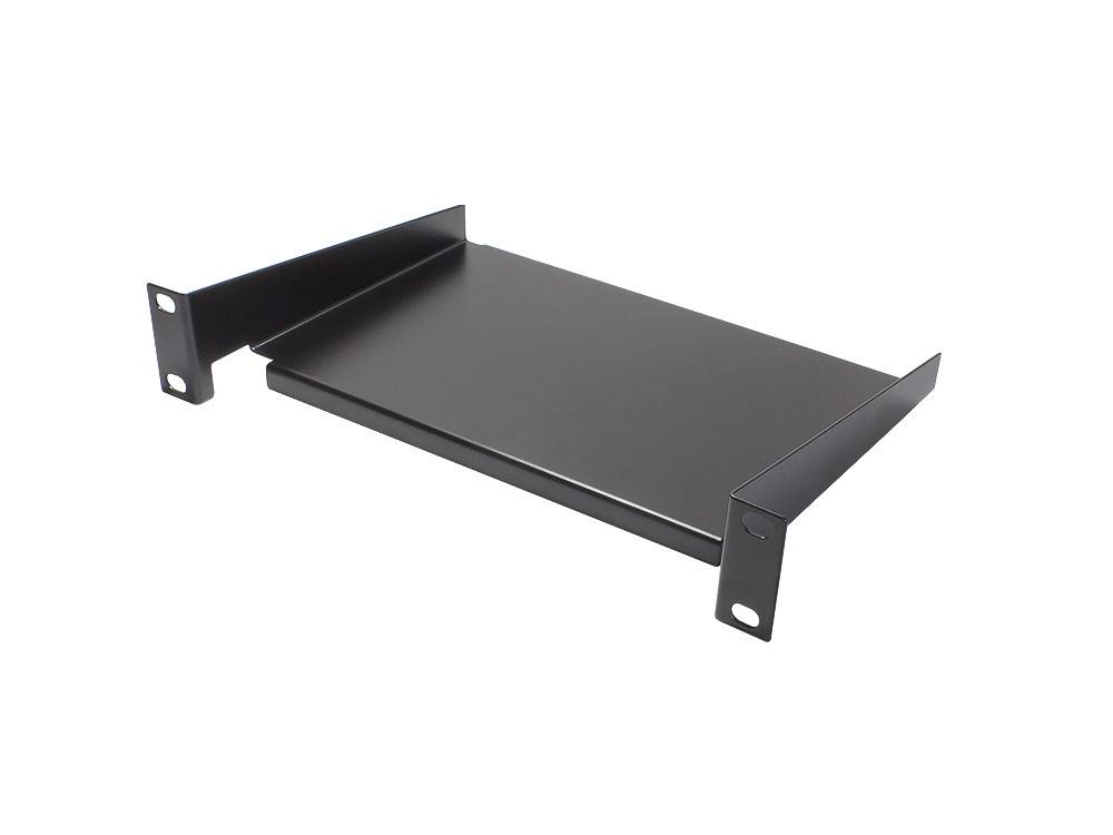 10" Fachboden, Befestigung vorne, Einbautiefe 160 mm, tiefschwarz (RAL9005), Good Connections®-0