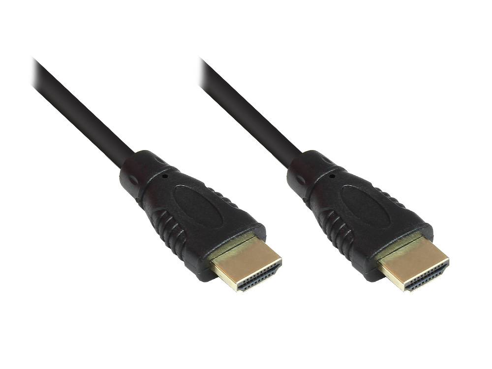 Good Connections® Anschlusskabel High-Speed-HDMI®-Kabel mit Ethernet, vergoldete Stecker, schwarz, 0,5m-0
