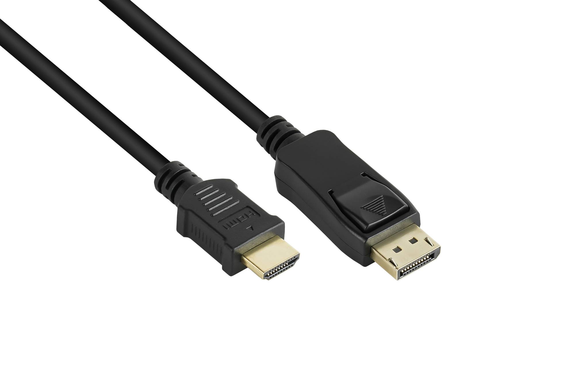 Good Connections® Anschlusskabel DisplayPort 1.2 an HDMI, 4K @30Hz, vergoldete Kontakte, OFC, schwarz, 2m-0