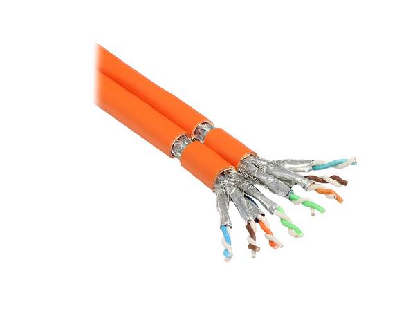 Good Connections® Verlegekabel Cat. 7 S/FTP PiMF 1000MHz Duplex, AWG23, FRNC-B, orange, 100m