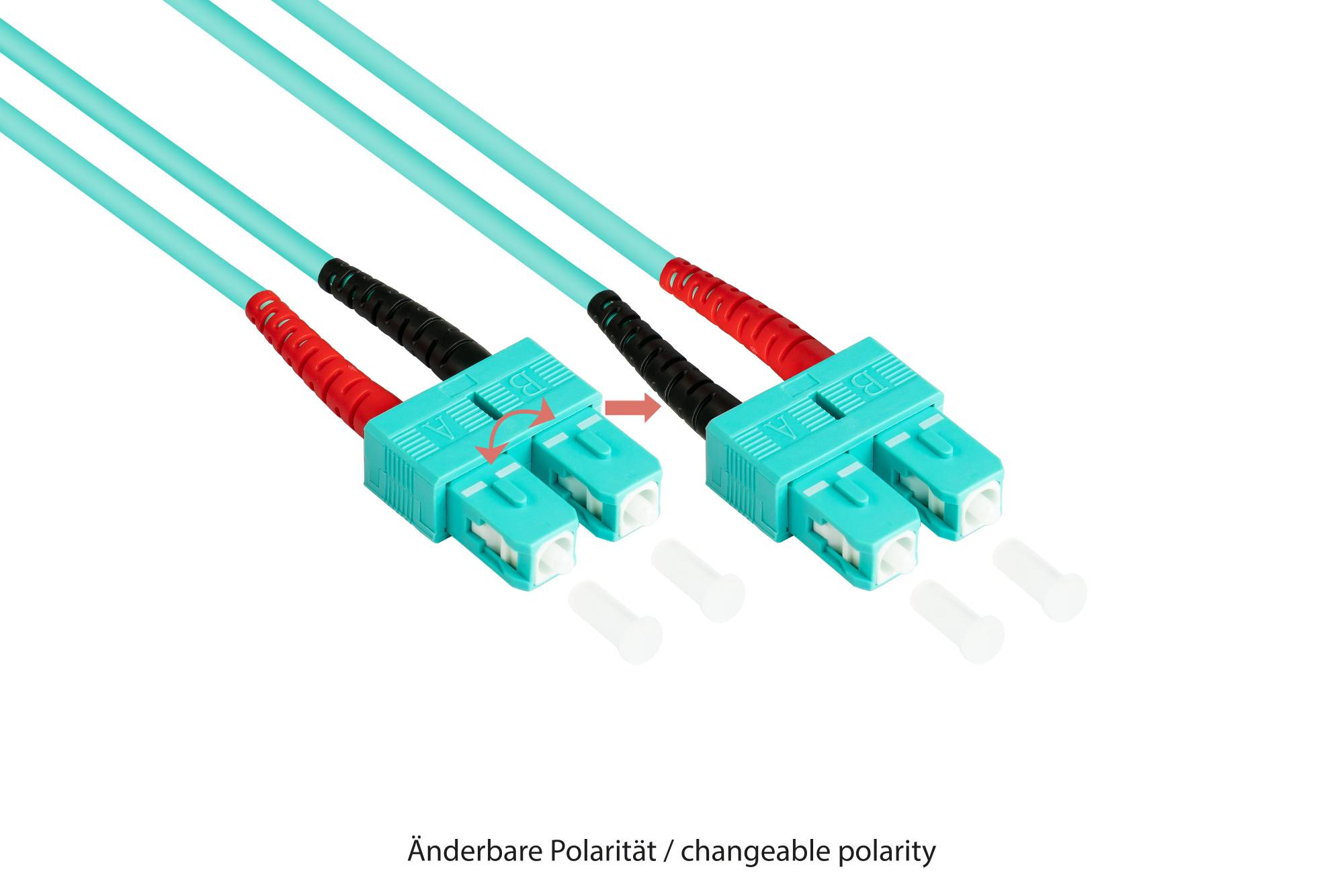 Patchkabel LWL Duplex OM3 (Multimode, 50/125) SC/SC, LSZH, austauschbare Polarität, 5m, Good Connections®-1