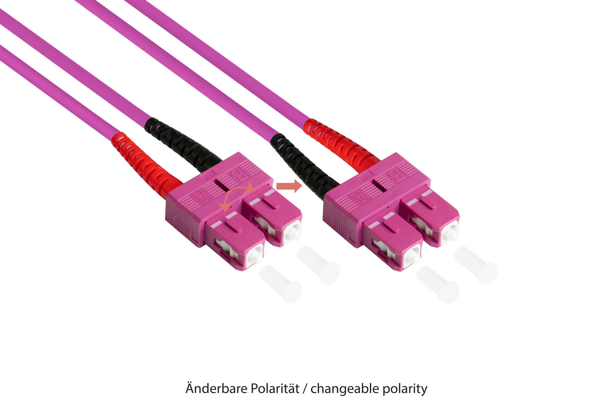 Patchkabel LWL Duplex OM4 (Multimode, 50/125) SC/SC, LSZH, austauschbare Polarität, 0,5m, Good Connections®-1