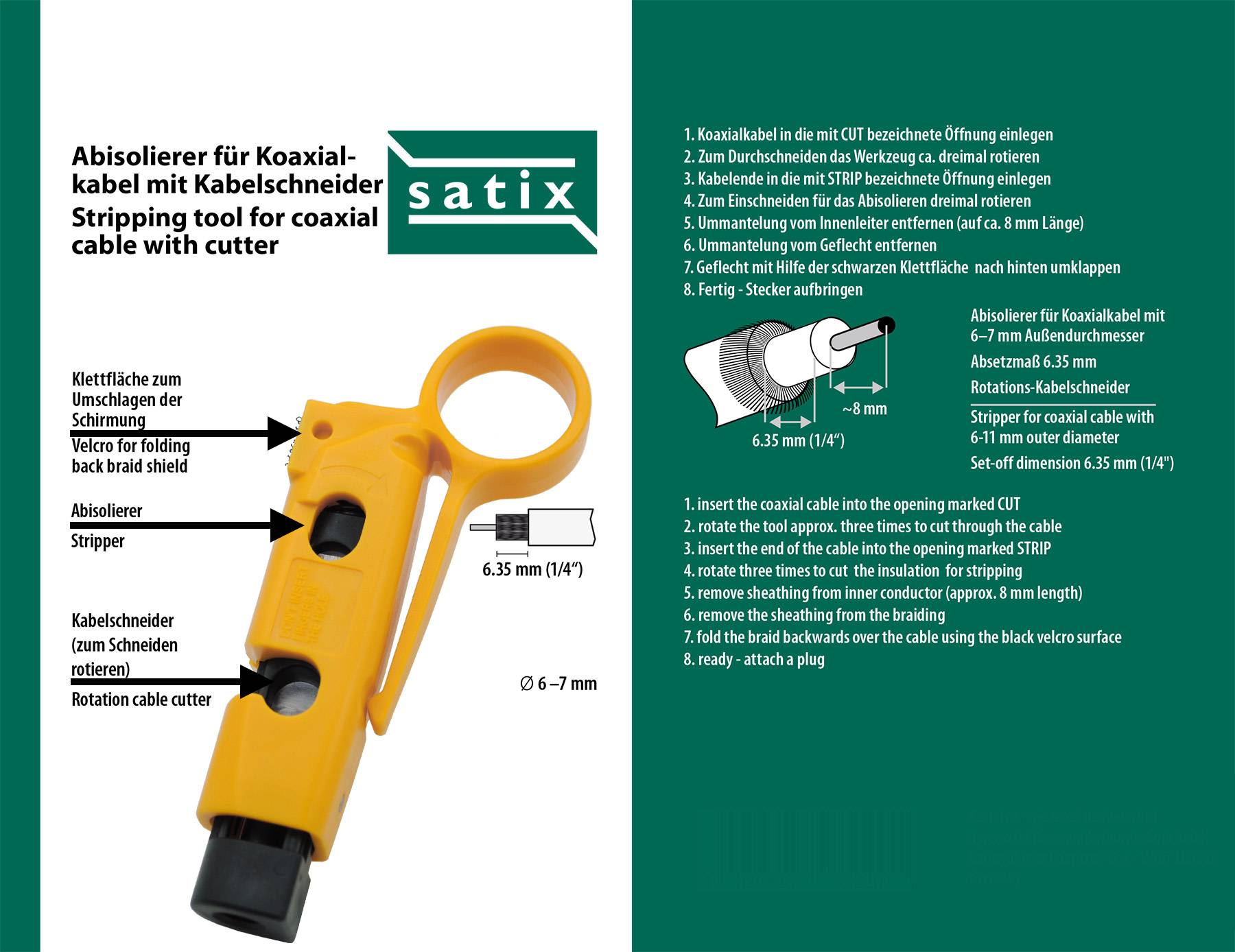 Satix SWZ00200 Abisolierer für Koaxialkabel mit Kabelschneider-1