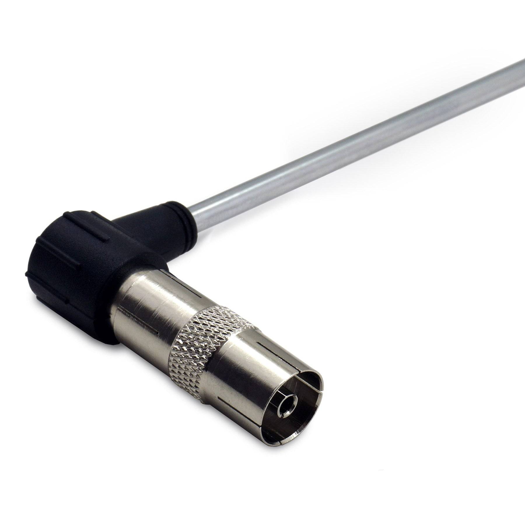 FeinTech TZA00800 UKW Teleskop-Antenne mit IEC-Stecker Adapter FM-1
