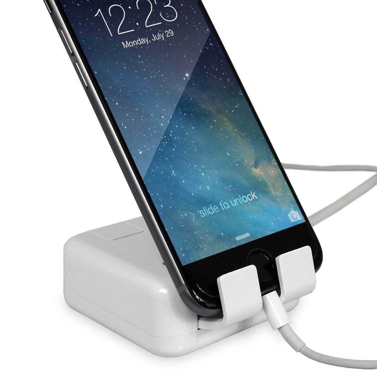 FeinTech NLG00500 USB-Ladegerät 4-fach mit Handy-Halter-3