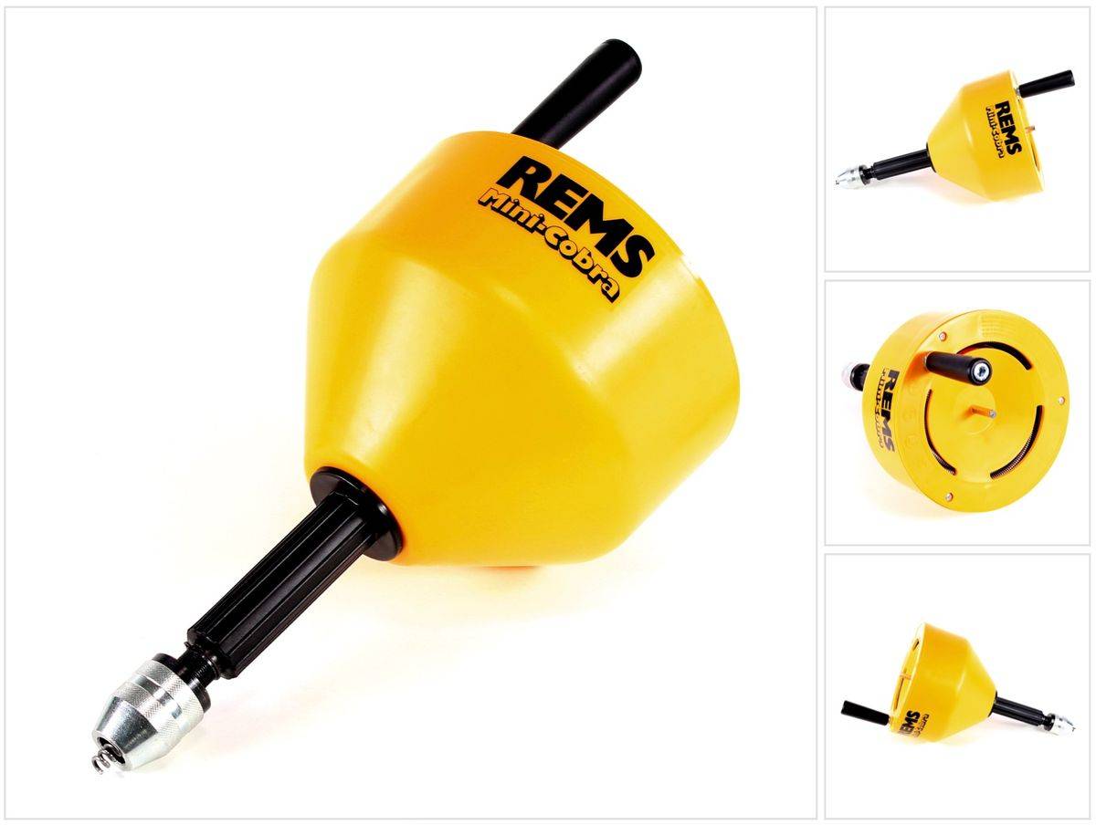 REMS Mini Cobra Rohrreinigungsgerät ( 170010 ) für Rohre Ø 20 – 75 mm mit Handkurbel-0