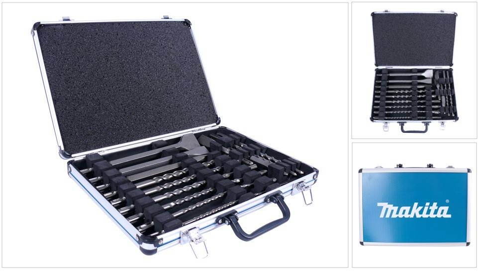 Makita D-42444 SDS-Plus Bohrer-Meißel-Set 17 tlg. im Alu Koffer-0