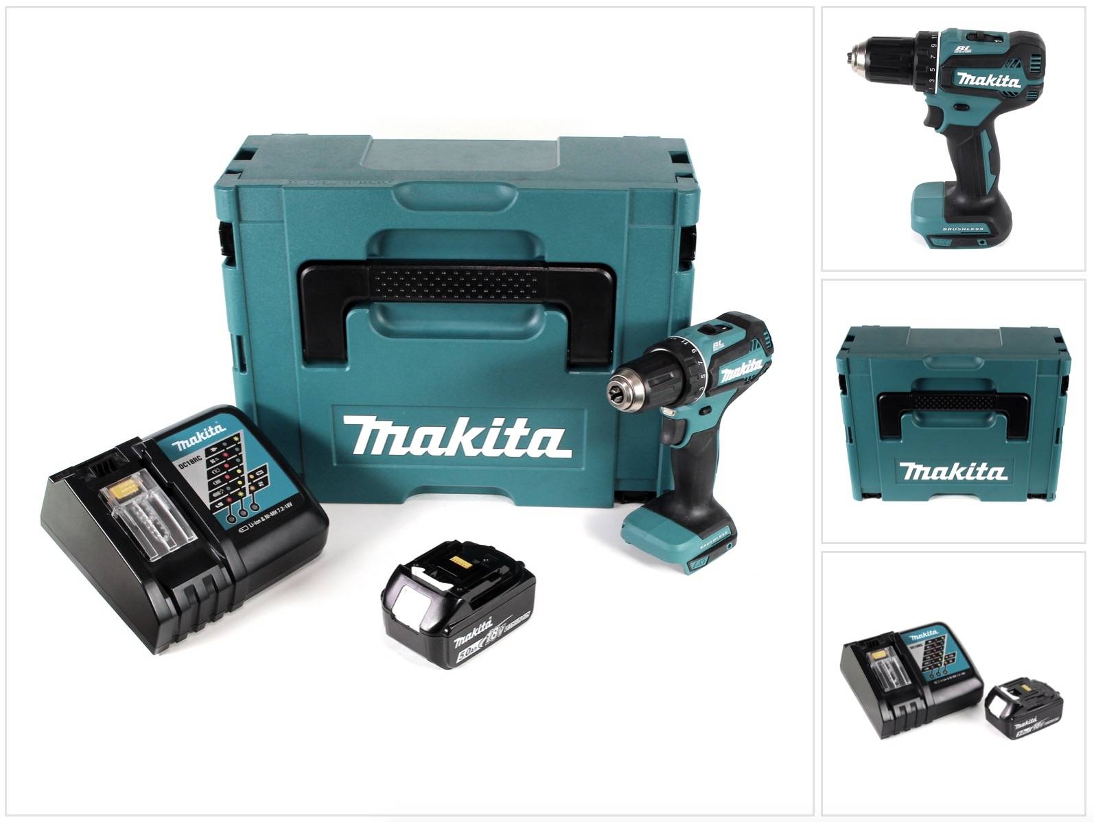 Makita DDF 485 RT1J Akku Bohrschrauber 18V 50Nm im Makpac + 1x 5,0 Ah Akku + Ladegerät-0