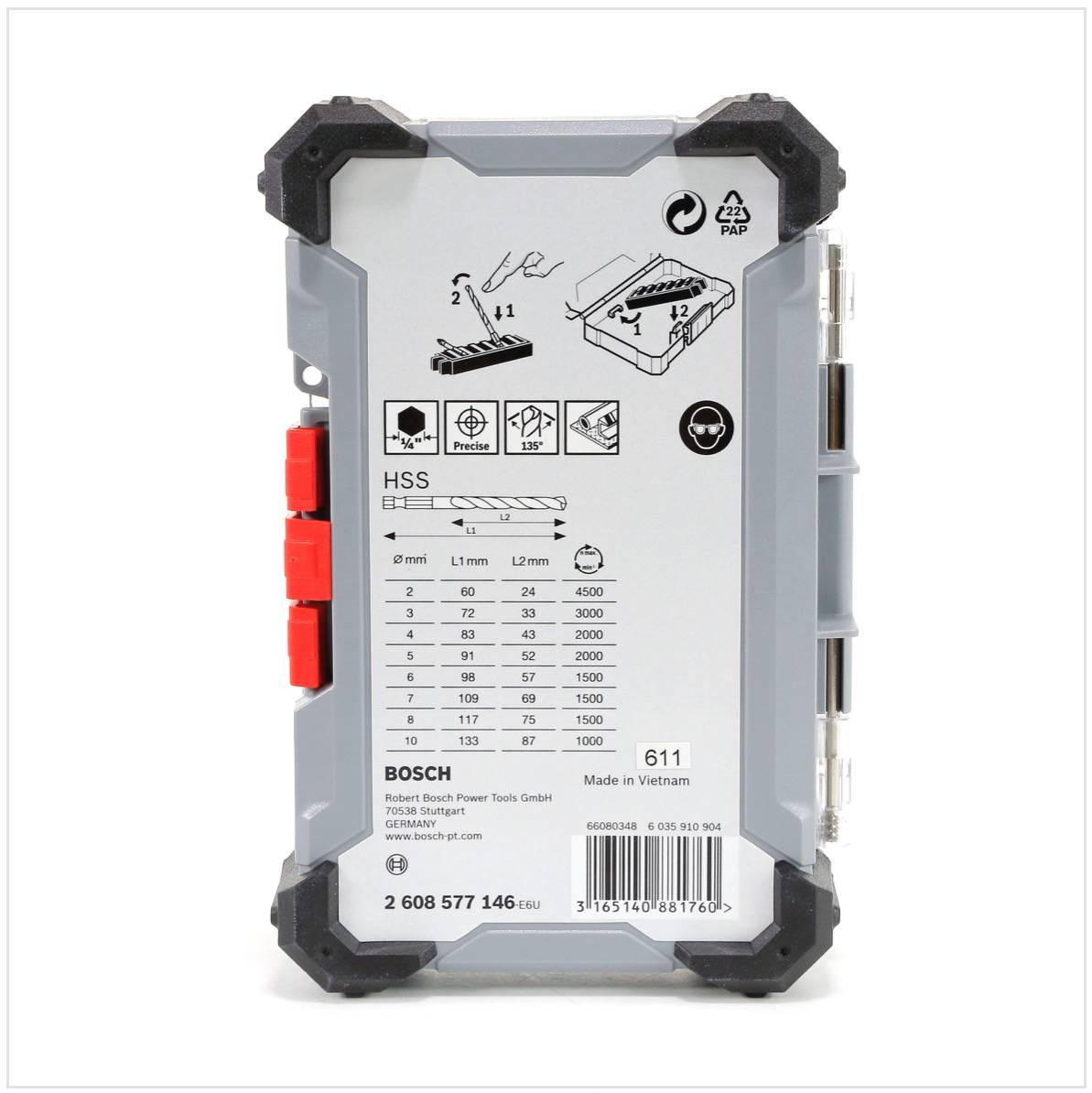 Bosch Impact Controll HSS Spiral Bohrer Set 8 Teilig 2 - 10 mm Metallbohrer ( 2608577146 )-3