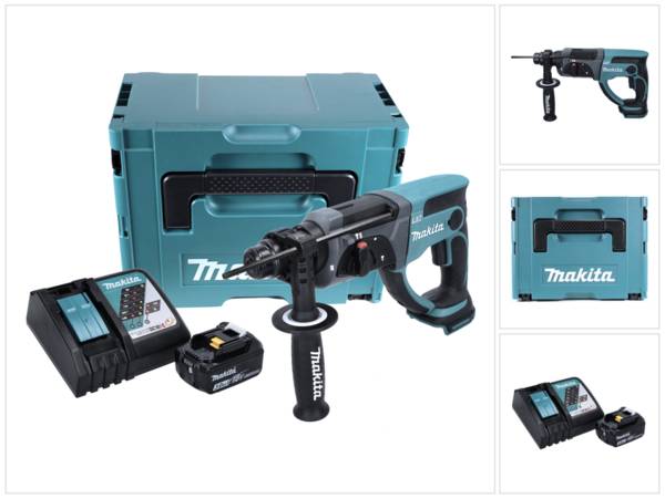Makita BHR 202 Akku Kombihammer 18V 2,0J SDS Plus in Koffer - 3Ah Akku, Ladegerät