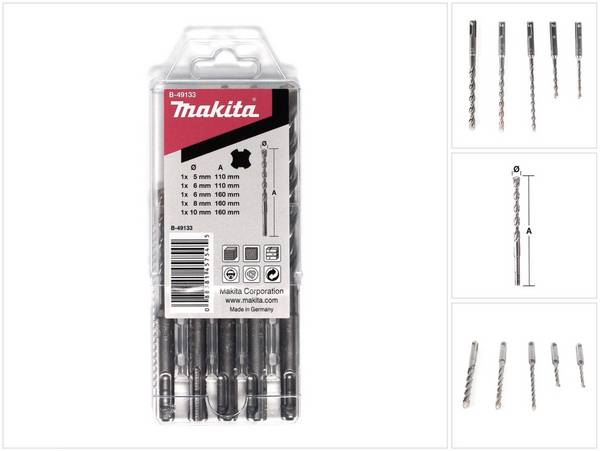 Makita SDS-VPlus Bohrer Set 5 teilig SDS-Plus Hammerbohrer ( B-49133 )