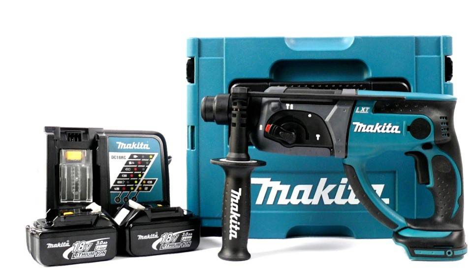 Makita BHR 202 Akku Kombihammer 18V 2,0J SDS Plus in Makpac mit 2x 3Ah Akku und Ladegerät-0