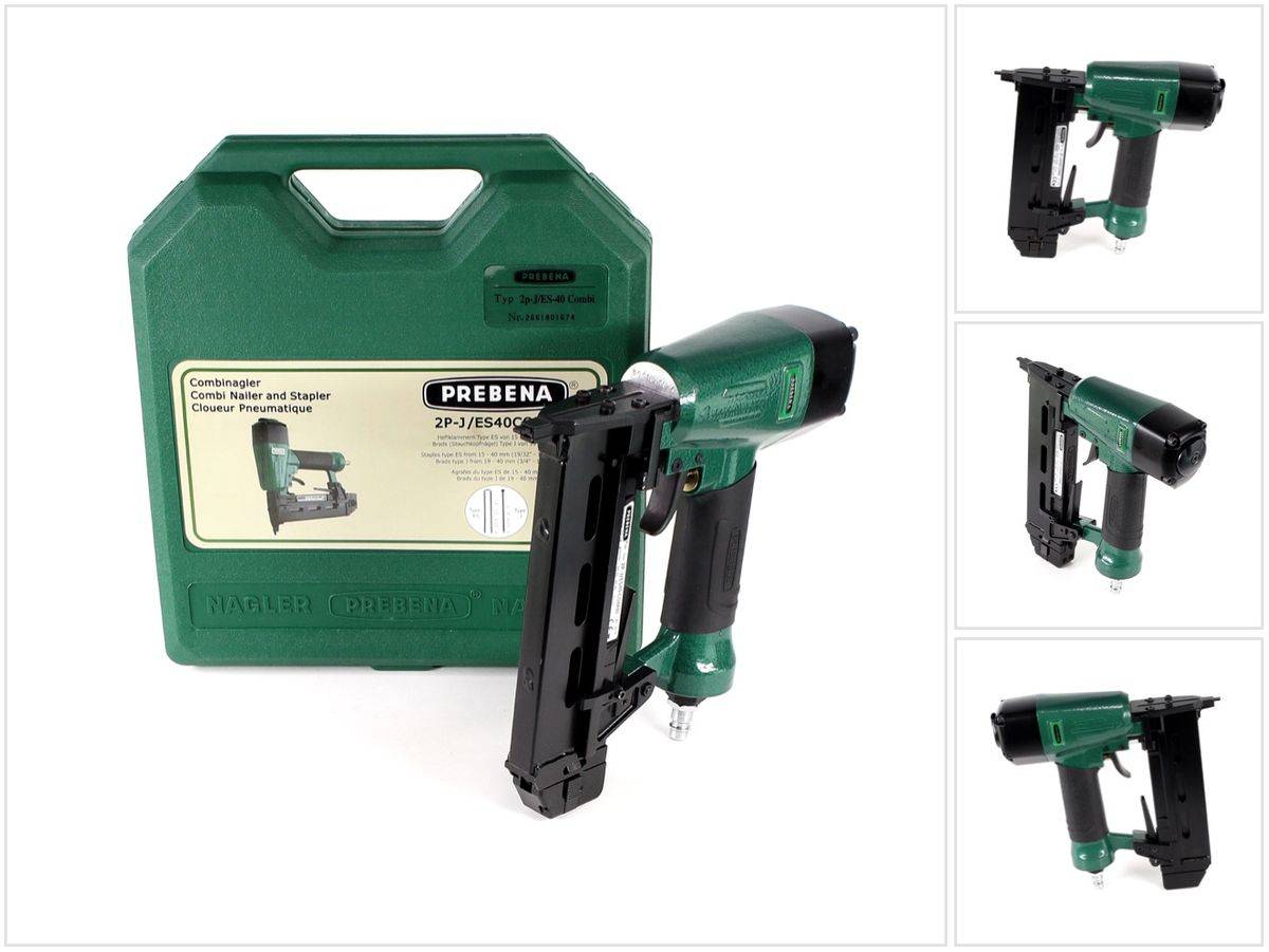 Prebena Druckluftnagler 2P-J/ES 40 COMBI 5 bis 7 Bar - im Transportkoffer-0