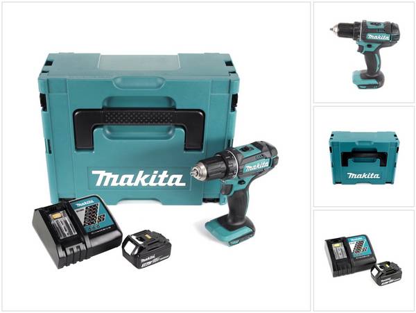 Makita DDF 482 RF1J Akku Bohrschrauber 18V 62Nm im Makpac + 1x 3,0 Ah Akku + Ladegerät