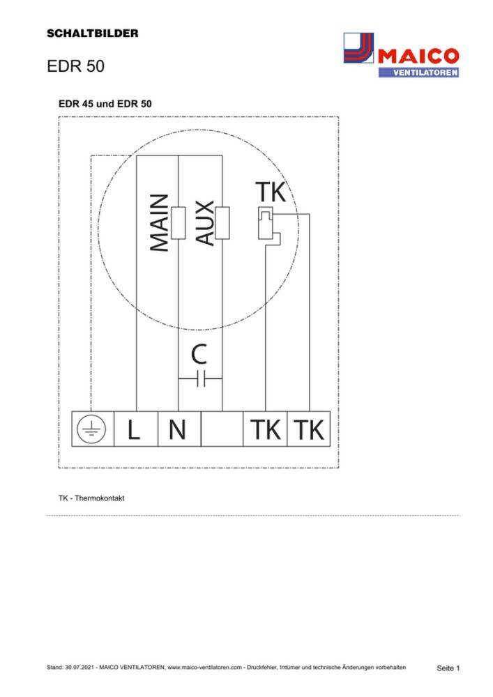 Maico Diagonal-Ventilator EDR 50-1