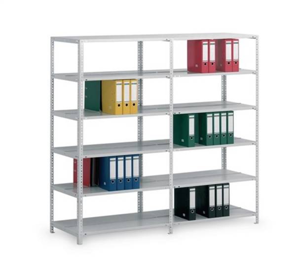 Schraubregal Büro H2900xB750xT300mm Anbauregal eins. pulverbesch. lichtgrau