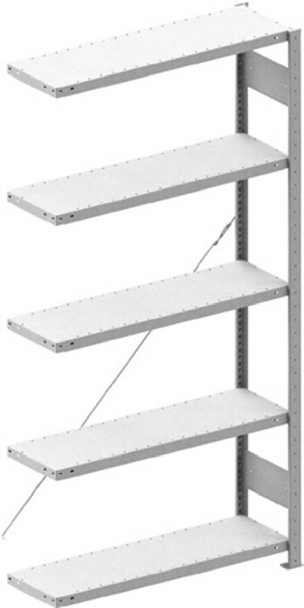 Steckregal H2000xB1000xT400mm Anbauregal 5 Stahlböden Trgf.150kg verz.META