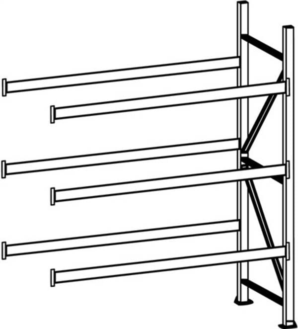 Weitspannregal MINI-RACK B2600xT1050xH2200 mm Anbaufeld 3 Spanplatten Fachlast 490 kg - Artikel: 7830411834