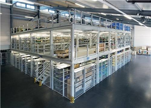 Lagersystembühne Grundfeld H2500xB4000xT4000mm Trgf.400 kg/m²-1