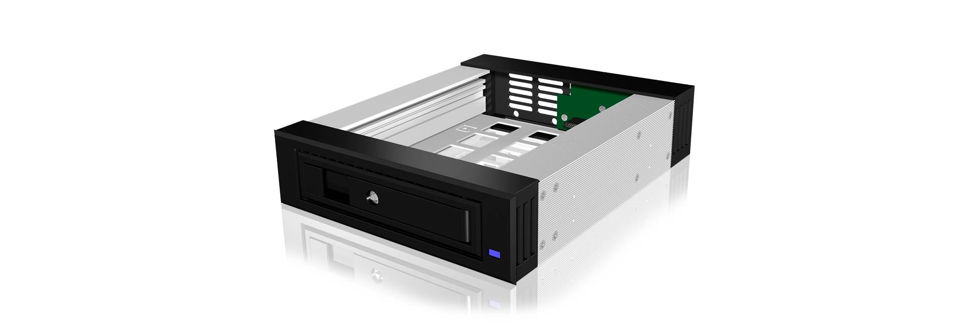 IB-129SSK-B Wechselrahmen, 1x 3,5"/2,5" SATA/SAS HDD zu 1xSATA Host, unterst. SATA III 6Gbit/s-1