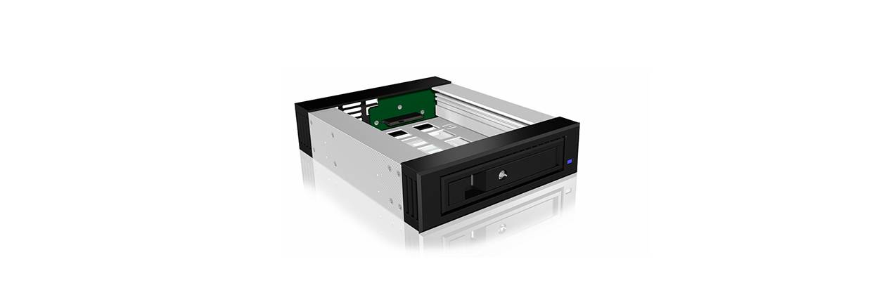 IB-129SSK-B Wechselrahmen, 1x 3,5"/2,5" SATA/SAS HDD zu 1xSATA Host, unterst. SATA III 6Gbit/s-3