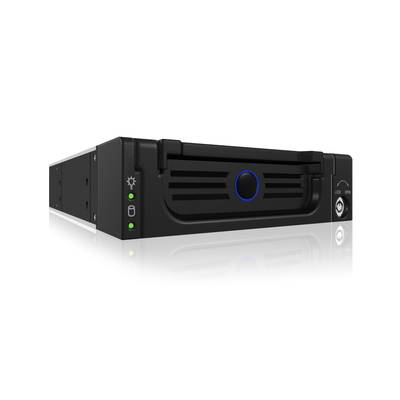 IB-138SK-B-II; ICY BOX Wechselrahmen für 3,5" SATA I/II/III & SAS HDD, blue circle Light, black color-1